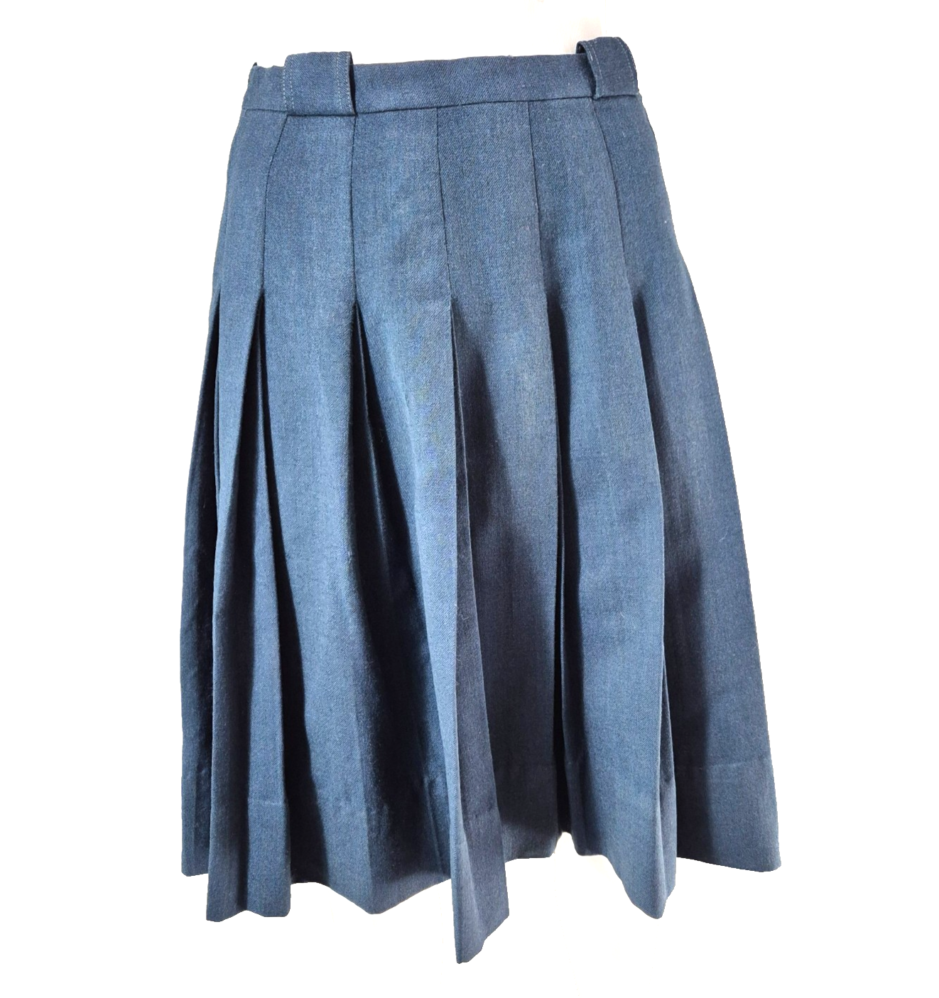 Vintage 1960s Navy Blue Pleated Midi Skirt Size 6 Collegecore Sportscraft-image
