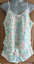 Vintage 90s Inner Most Lingerie Pajama Set Cami Tank Shorts Satin Floral Large