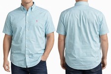 Polo Ralph Lauren Mens XLT Classic Fit Button Up Shirt Blue Gingham Check Pony