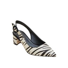 Autumn 2 Zebra Print Calf Hair Pelle Moda Slingback Pumps