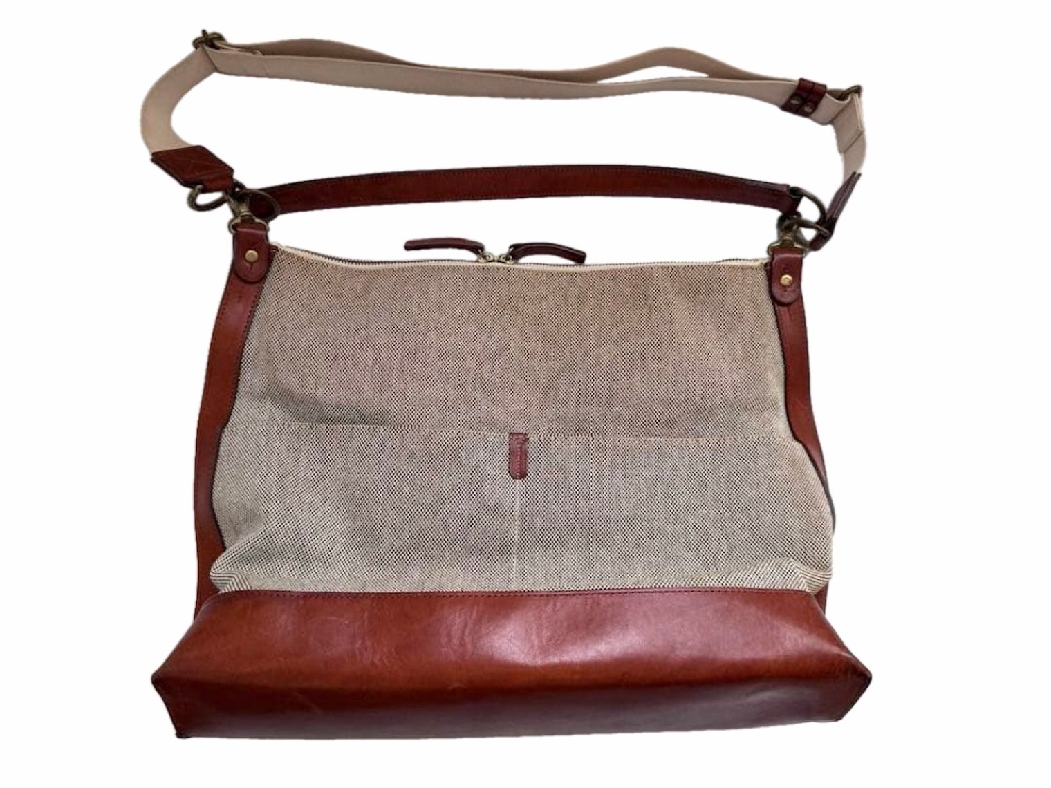 Tsuchiya Leather Canvas 2Way Shoulder Tote Bag Japan