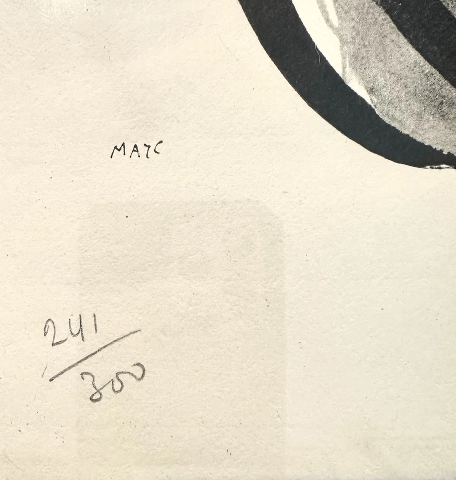 Marc Chagall Pochior 模板“音乐”著名 1958 年手牌铅笔石版,框架 — 第 3/4 张图片