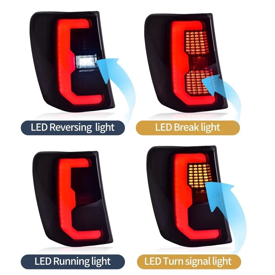 Conjunto de luces traseras LED luz de freno para Jeep Grand Cherokee 2005-2009 2010 Foto 3 de 4