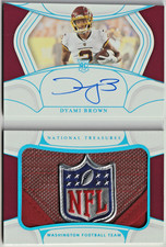 Dyami Brown 2021 National Treasures Rookie NFL Shield Booklet Patch Auto #1/1