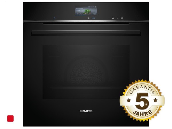Siemens HR736G1B1 Backofen Mit DampfunterstüTzung Schwarz Eek:A+ Pizza, Wlan, Au-image
