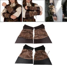 Gauntlet Wristbands Faux Furs Arm Wraps Show Cosplay Armband Medieval Bracer