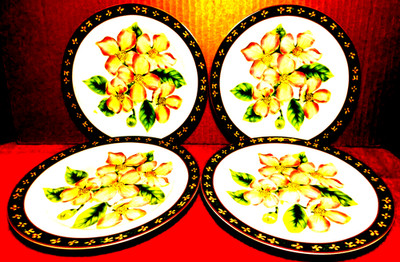 American Atelier~5084 Dogwood Salad Plates 7 1/2'' x 3/4'' Set Of 4