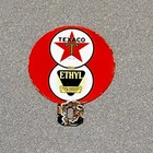 VINTAGE TEXACO GASOLINE PLATE TOPPER PORCELAIN SIGN CAR GAS OIL TRUCK MOTORCYCLE