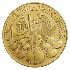 1 oz Austrian Gold Philharmonic 100 Euro Gold Coin BU - Random Year 5275.00 per troy oz