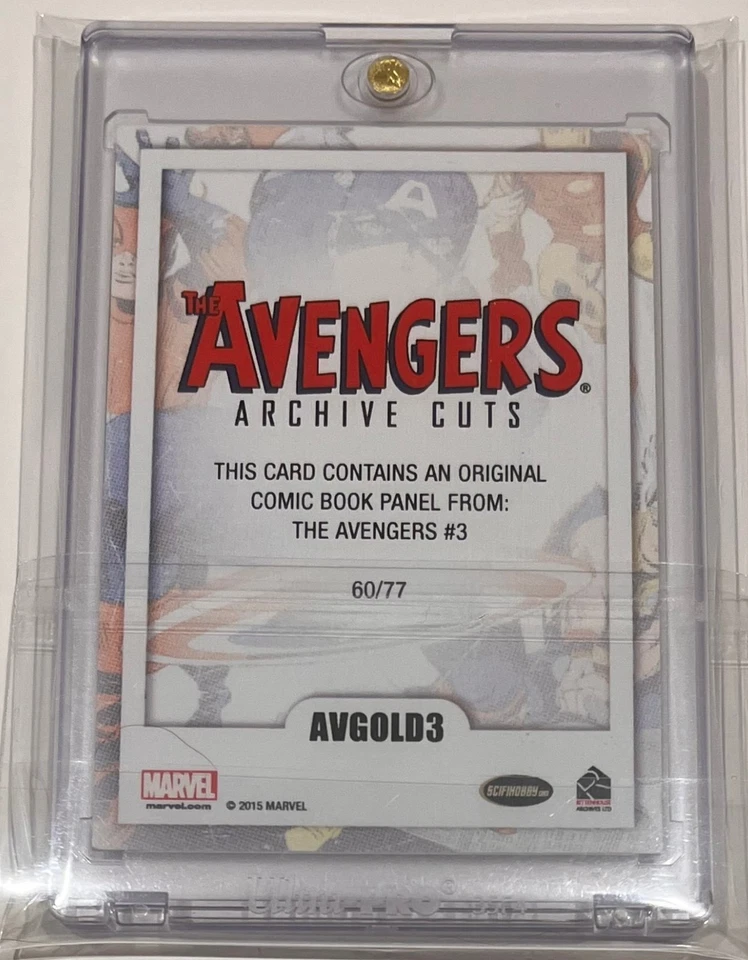 MARVEL COMIC CUT - 2015 - AVENGERS: SA - AVGOLD3 GOLD - 60/77 - IRON MAN - AV #3 - Image 4 of 4