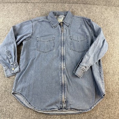 Vintage Soho Compagnie Denim Shirt Jacket Mens Medium Full Zip 90 Grunge Shacket