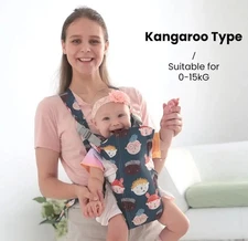 Infant Carrier Sling 4-in-1 to 30 lbs Baby Breathable Adjustable Backpack Wrap