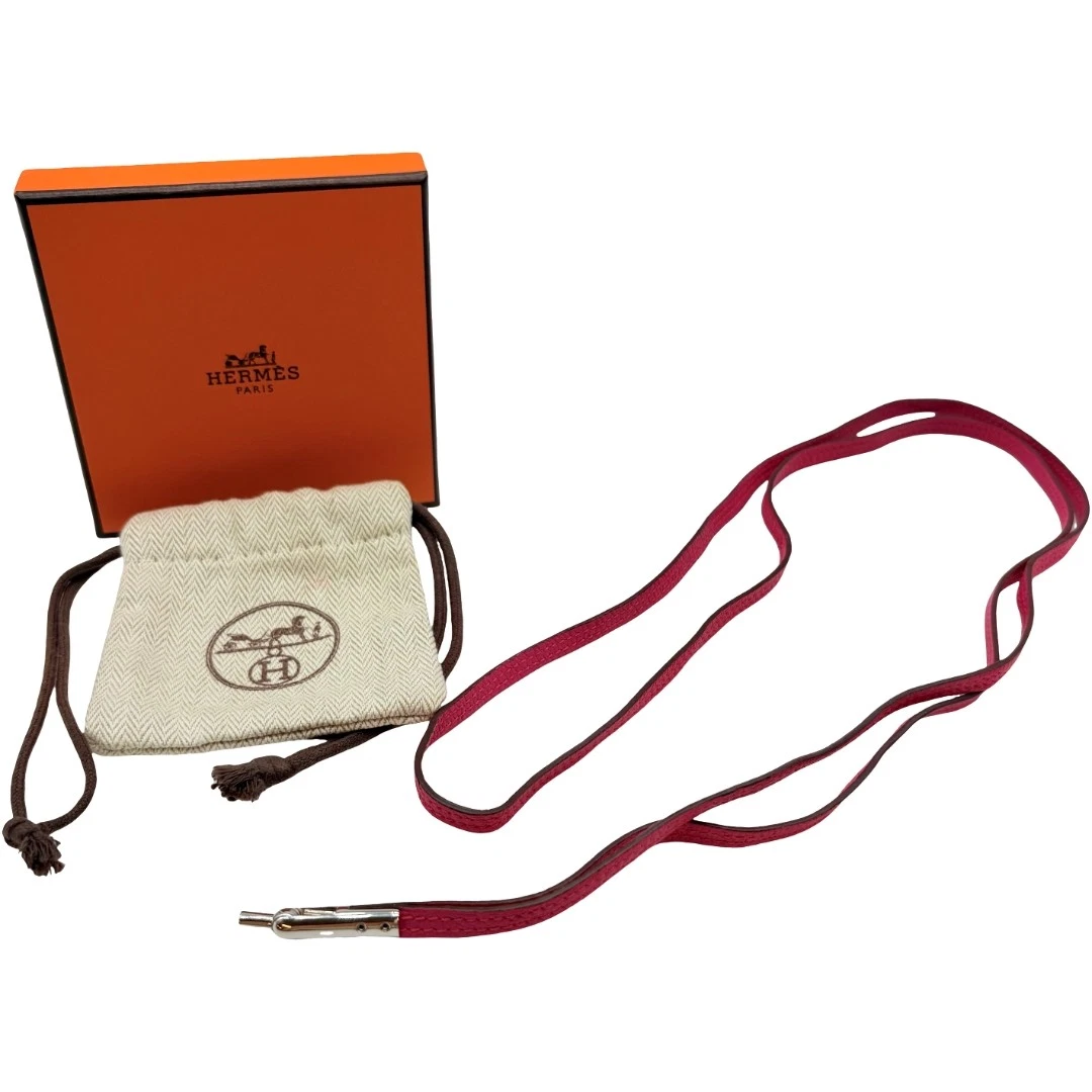 HERMÈS Autentica collana cintura collo HERMES in pelle rosa #36636825