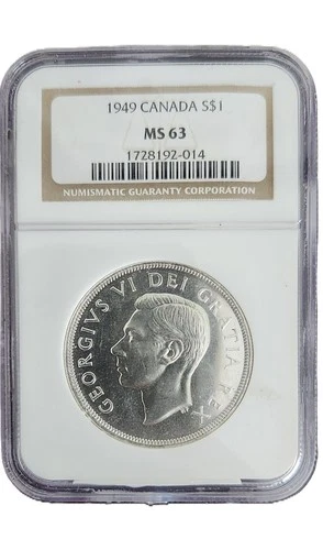 1949 Canada $1 NGC MS 63 Silver Dollar