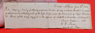 WAR OF 1812 NORFOLK VIRGINIA DISCHARGE DOCUMENT SIGNED BY COLONEL CHARLES MERCER