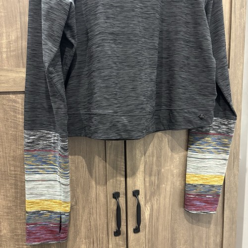 Prana XL Zandra Funnel Neck Crop Top Gray Activewear - Picture 6 of 11
