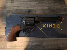 Denix Colt M1873 Non-Firing Replica Revolver With Real Wood Grip Handles, Black