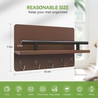 Rustic Wall-Mounted Key Holder with Shelf & 5 Hooks for Entryway Organization