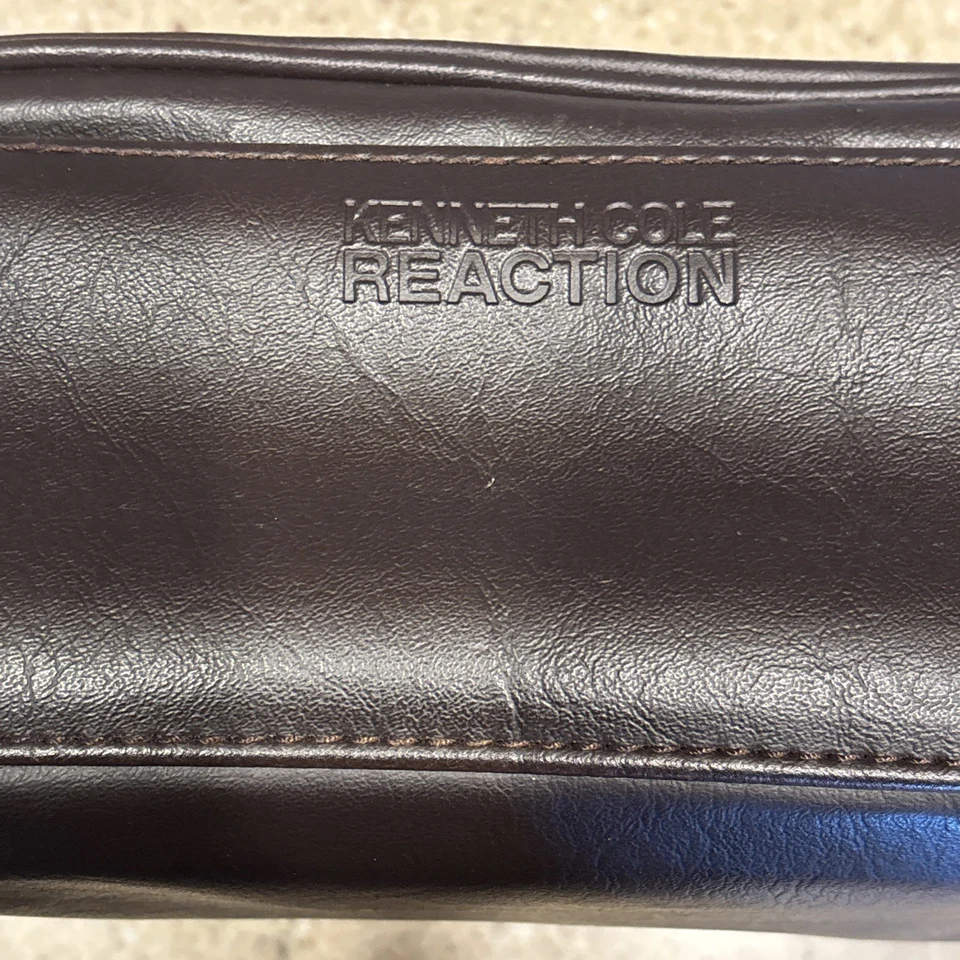 Bolso organizador de viaje Kenneth Cole Reaction marrón imitación cuero aseo aseo aseo Foto 2 de 4