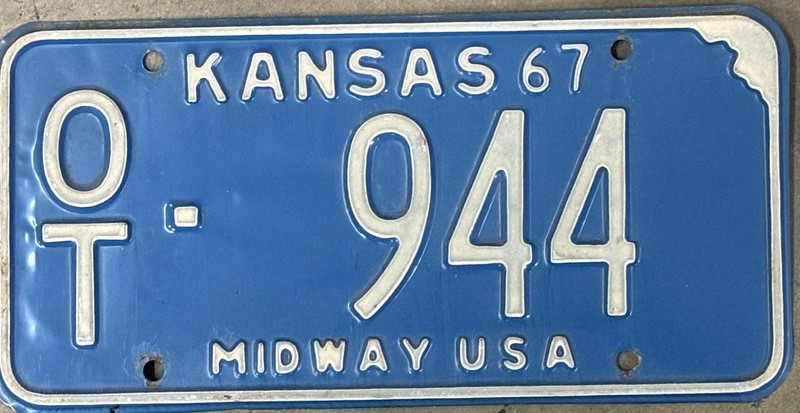 1967 Kansas License Plate