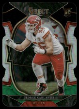 2022 Panini Select #22 George Karlaftis Black and Red Prizm Die Cut