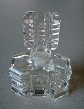 Czech vintage Art Deco Style cut glass Perfume bottle signed Флакон для духов