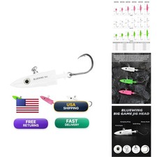 BLUEWING Big Game Swing Hook Jig Head White 5oz Saltwater Fishing Lures