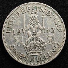 Great Britain 1 Shilling 1943, Coin, Silver, Inv#F182
