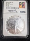 2024(P) Silver Eagle $1 Star Privy NGC MS70 "First Day" GAUDIOSO SIGNED W/BOX