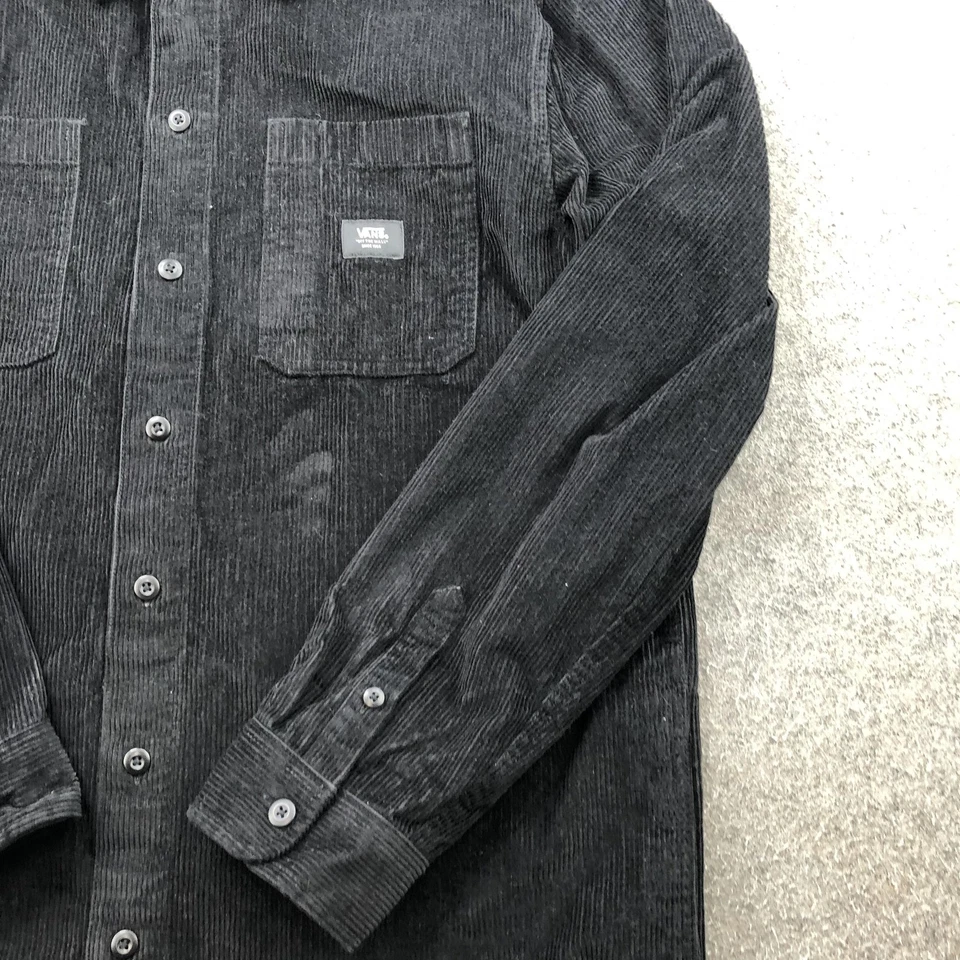 Vans Shirt Mens XL Black Corduroy Classic Fit Button Up Long Sleeve Workwear - Image 3 of 4