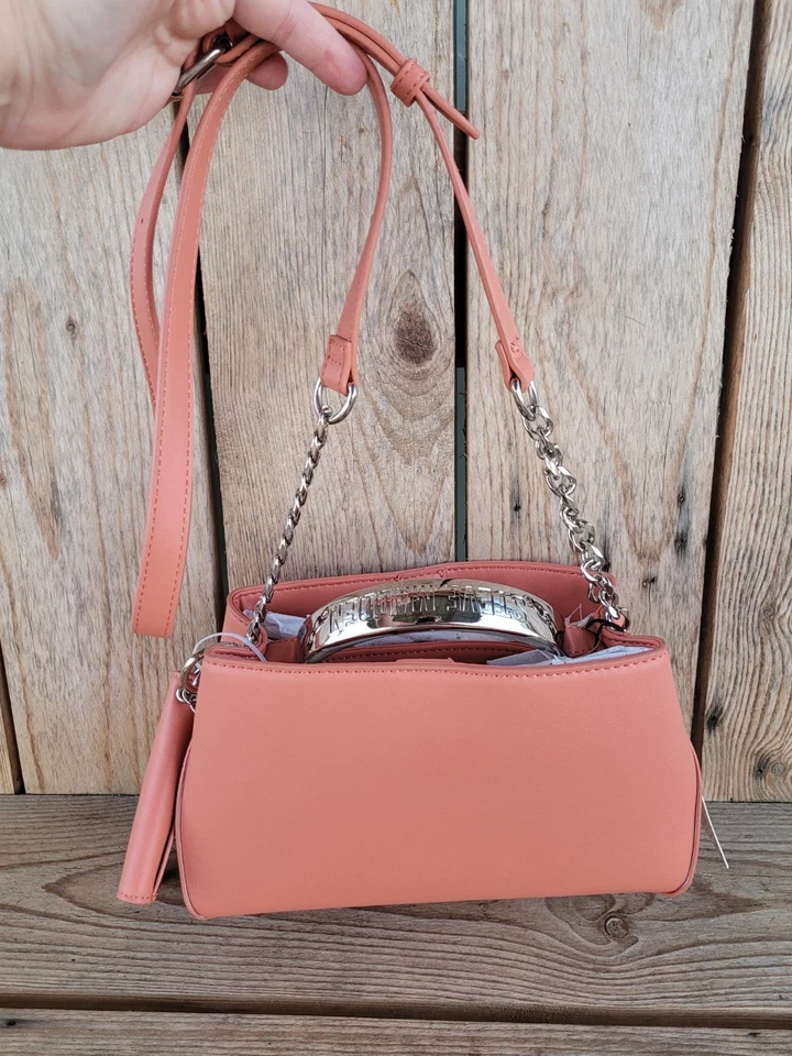 *Raro* Bolso Bandolera Steve Madden Cromo Albaricoque con Cartera Foto 4 de 4