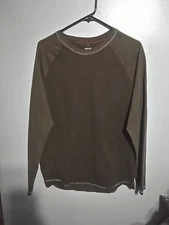 True Grit Men's Medium Green Long Sleeve Crew Neck Casual Shirt