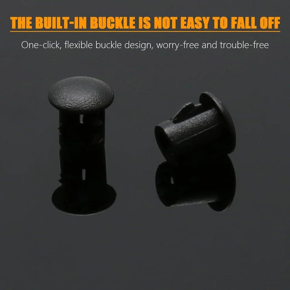 30 Шт. 5 мм/3/16 черные дырочные вилки пластиковые заподлицо типа отверстия вилки защелкивающиеся в блокировке Ho - Изображение 2 из 4