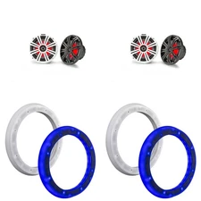 Kicker (2 Pair ) 45KM84L 8" LED Marine Speakers & 51KLSR88 - 8.8-Inch to 8-In...