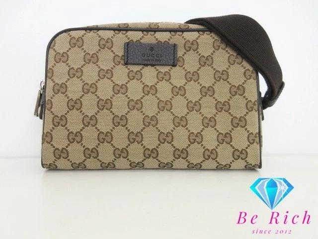 Sac de taille GUCCI 449174 GG logo beige marron poche de taille sac de ceinture sac d'occasion