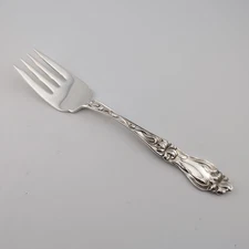 Frank Whiting Lily/Floral Sterling Silver Salad Fork - 6 1/2" - No Monograms