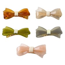 2" Elegant Bow Hair Clip Durable Resin Stylish Grip Fit