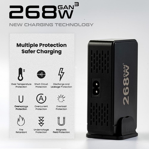 268W GaN USB Type C Charger 8 Ports Fast Charging Station PD QC4.0, USB C Laptop - Picture 6 of 7