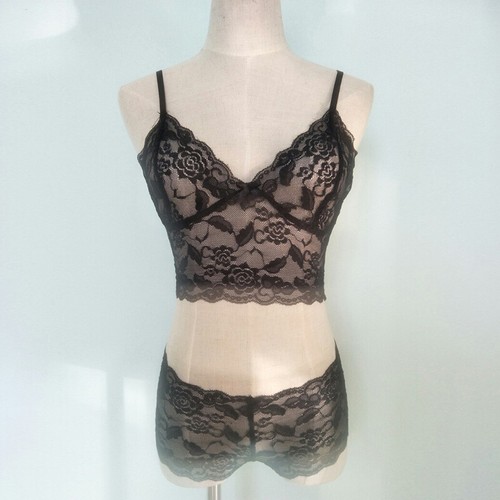 Damen-Set Aus Spitzen-Bh Und Slip Transparente Dessous Höschen Ohne Schritt ∑ ⊿ - Bild 10 von 15