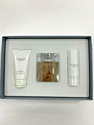 Guerlain Homme Men 2.7OZ Eau-de-toilette Spray, Perfumed Deodorant,and Body Wash
