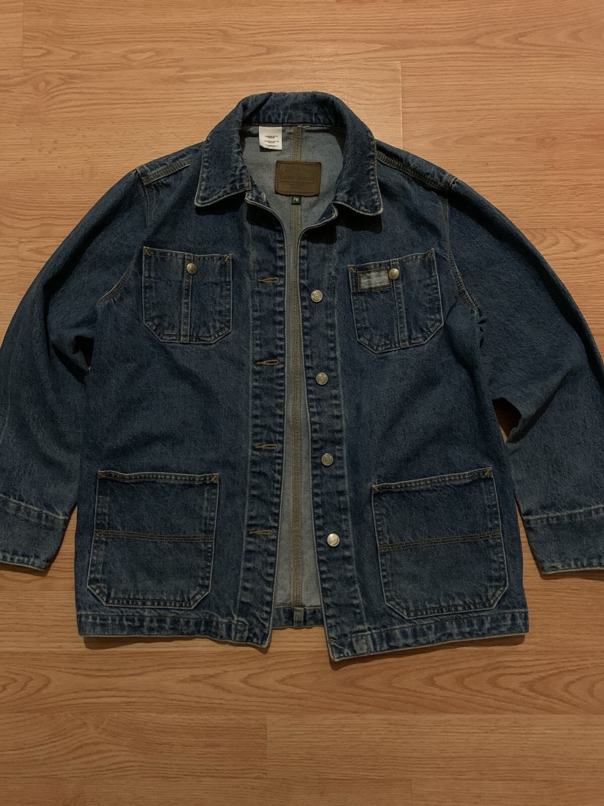 Size Petite M Vintage 90s Y2K Ralph Lauren Denim Trucker Chore Coat