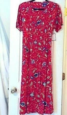 Red Floral Maxi Dress Vintage Mountain Lake Cottagecore