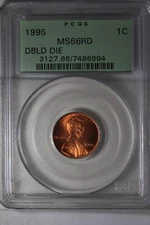 1995  .01 PCGS MS66 RD DBLD DIE  Lincoln Head Cent, Lincoln One Cent
