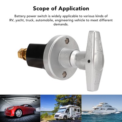 Battery Power Cutoff Switch 12V 500A Rated Waterproof Protection Universal For
