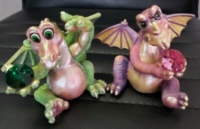 VINTAGE.RARE.5×FRANKLIN MINT MOOD DRAGONS.lIMITED EDITION