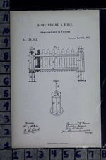1872 DEVOE ROGERS BEALS FREDERICKTOWN OH SEARSPORT ME FENCE PATENT LITHO 124342