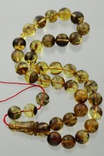 Islamic 33 Round Shape Prayer Beads Genuine BALTIC AMBER TASBIH 36.5g 220224-10