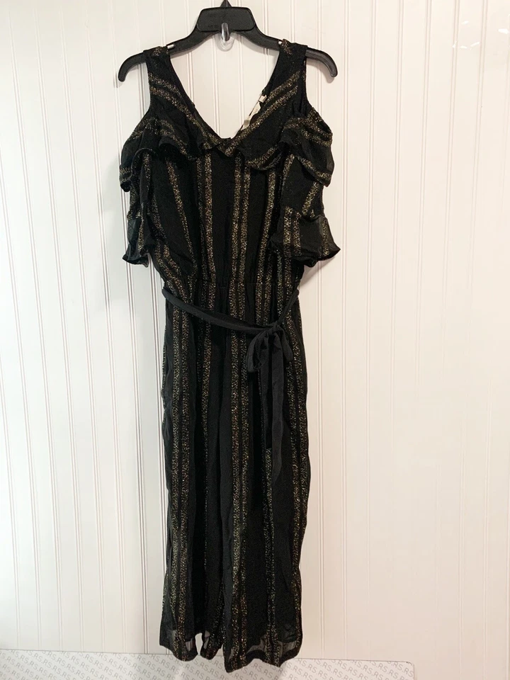 Mono Recortado Soft Surroundings Talla Pequeña Negro Hilo Metálico Avedon Foto 2 de 4