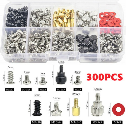 300 pièces kit de réparation de vis d'ordinateur étoffs kit de remplacement pour disque dur + étui - Photo 2/8