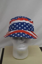 NEW Hurley Staple Bucket Hat USA Patriotic Stars Stripes OSFA